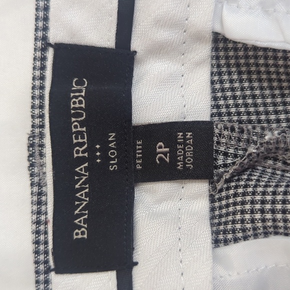 Banana Republic Sloan Fit Trouser, Color Plaid Black Size 2P - Picture 13 of 14
